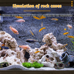 BLLREMIPSUR rock-barrel cave ornament provides safe, algae-free shelter for tiny fish