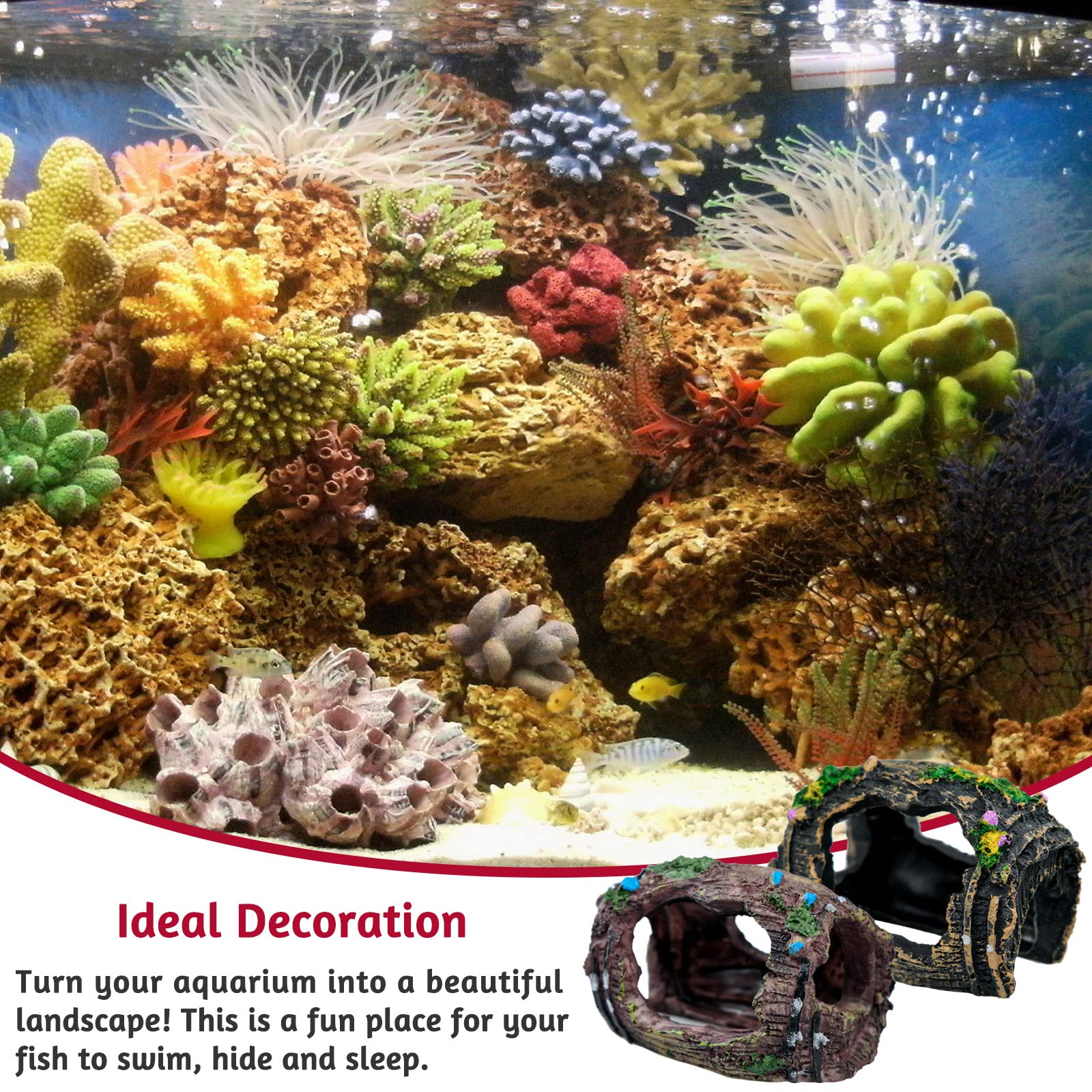 BLLREMIPSUR ocean-themed hideout adds depth and interest to home aquariums