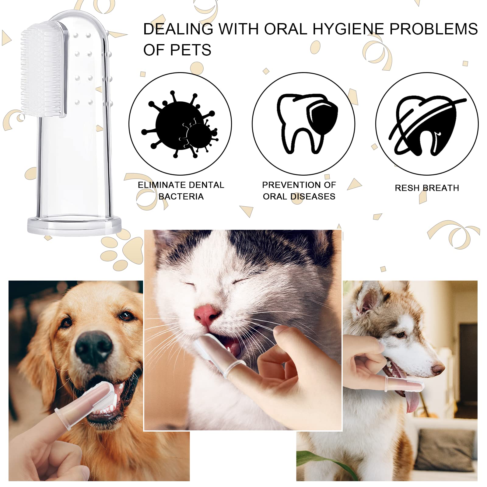BLMHTWO five-piece kit ready for puppies, cats, and dogs during daily brushing.