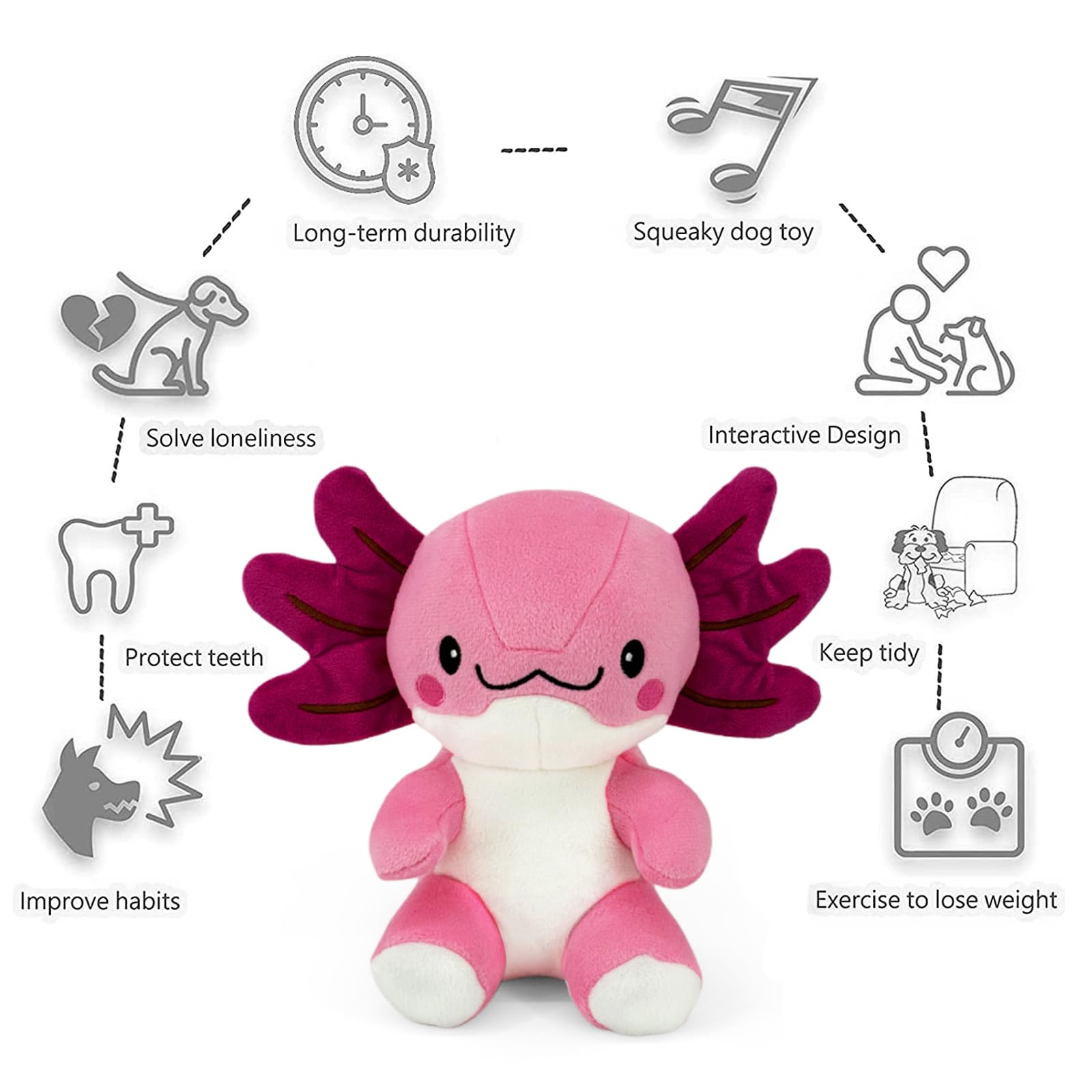 Blnboimrun axolotl durable plush outer layer during play
