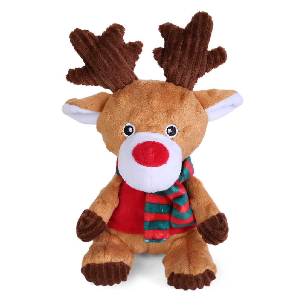 Blnboimrun Christmas Reindeer plush toy with squeaker keeps dogs engaged during play