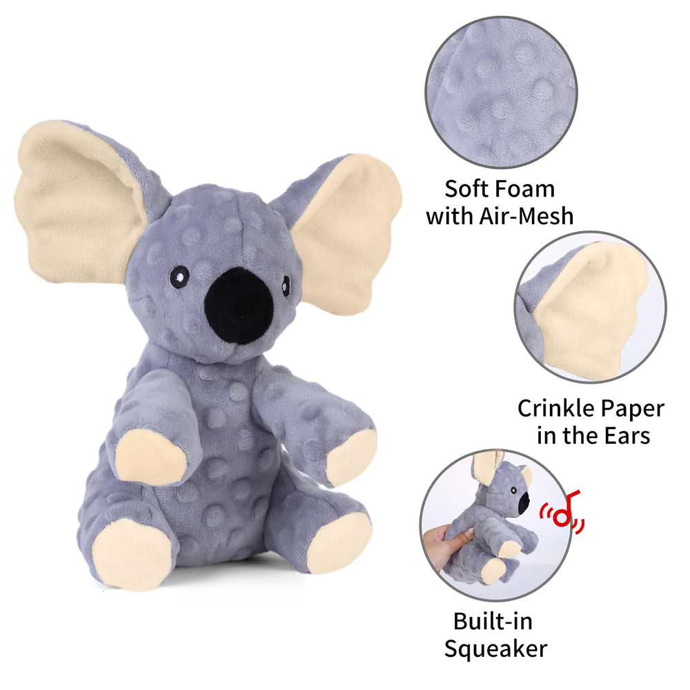 Blnboimrun koala crinkle toy enhances texture during fetch and tug sessions.