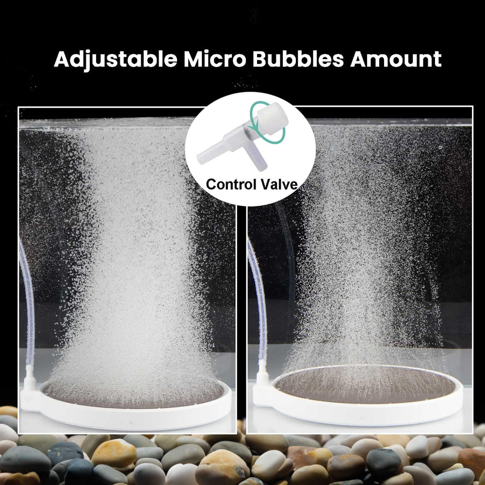 BLOTFISH 3.2-inch diffuser area illustrated for even bubble distribution