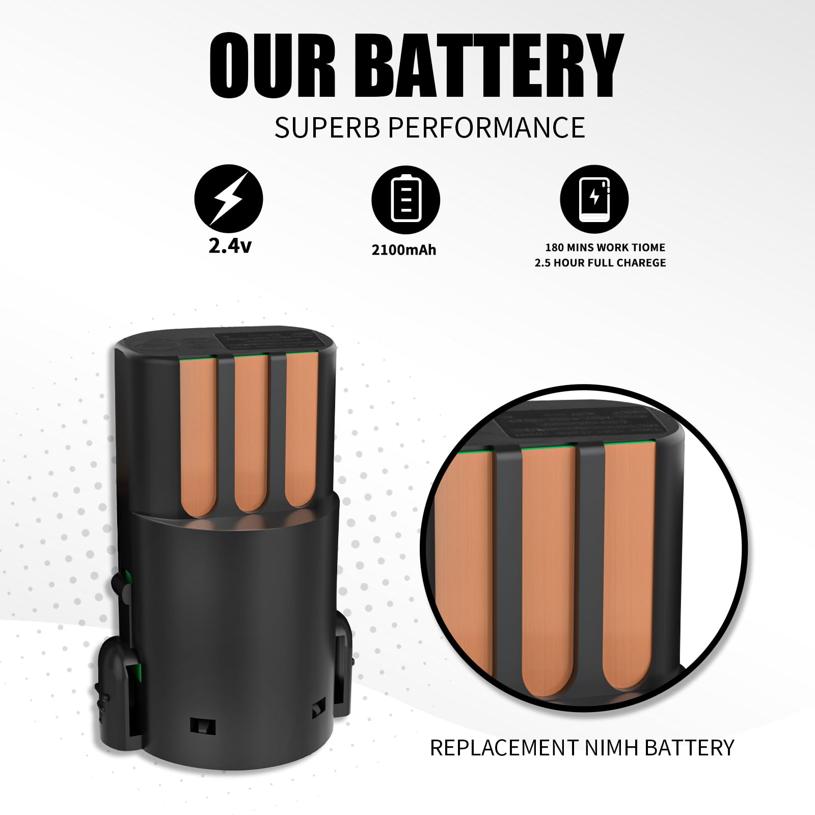 BlotMS replacement battery for Wahl Arco SE side view offers uninterrupted clipper use.