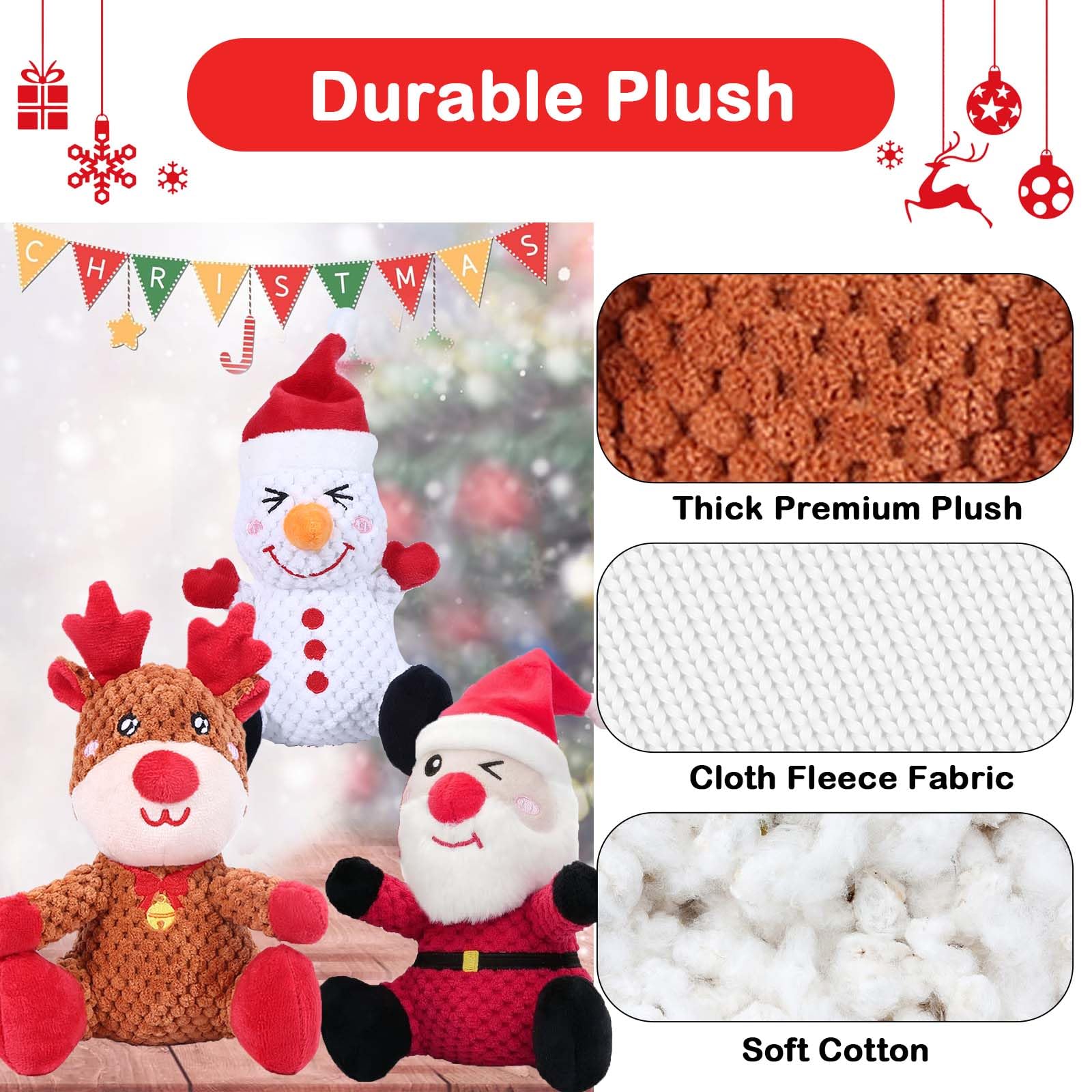 BLSCC Cotton dog toy material highlights soft, safe fabric for dogs.