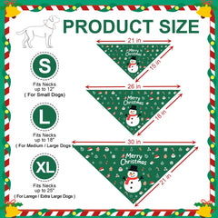 Bluaqua Christmas dog bandana red snowflake full view on soft material for daily wear