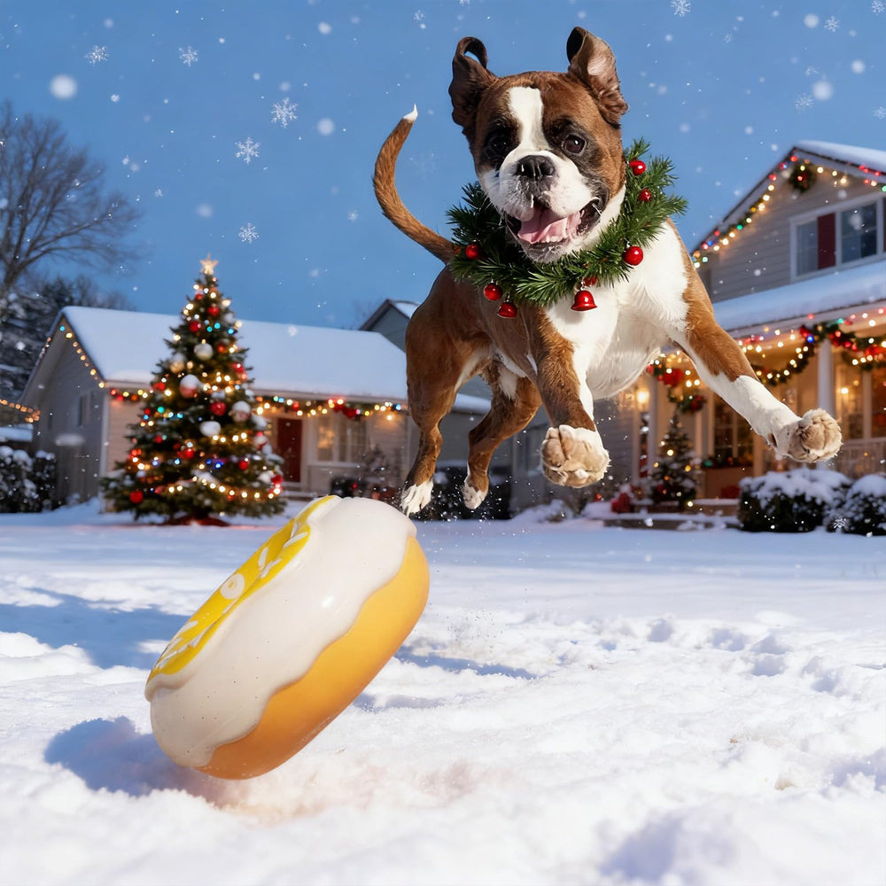 BluBrk Christmas gift-ready donut dog toy for dogs