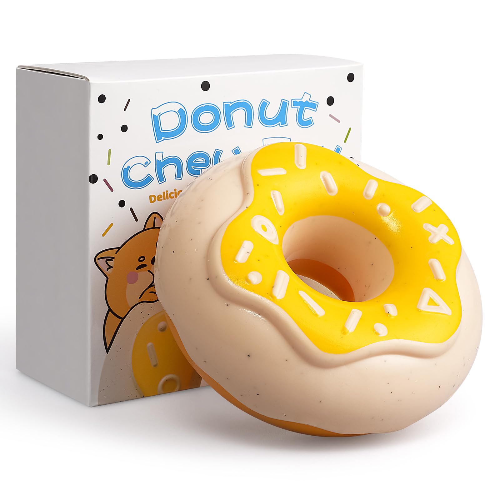 BluBrk Christmas indestructible donut toy closeup for aggressive chewers