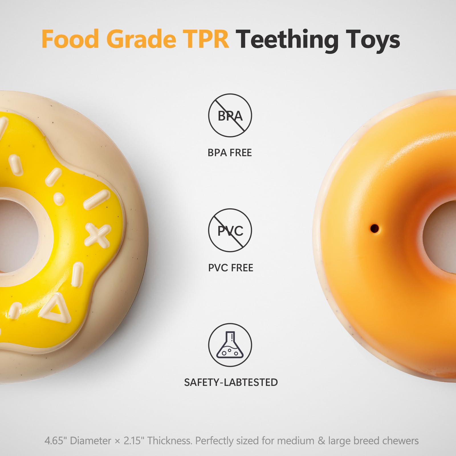BluBrk donut toy squeaky action entices dogs