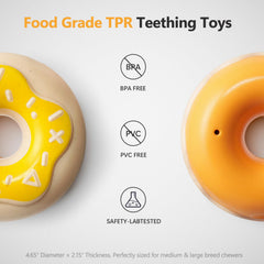 BluBrk donut toy squeaky action entices dogs