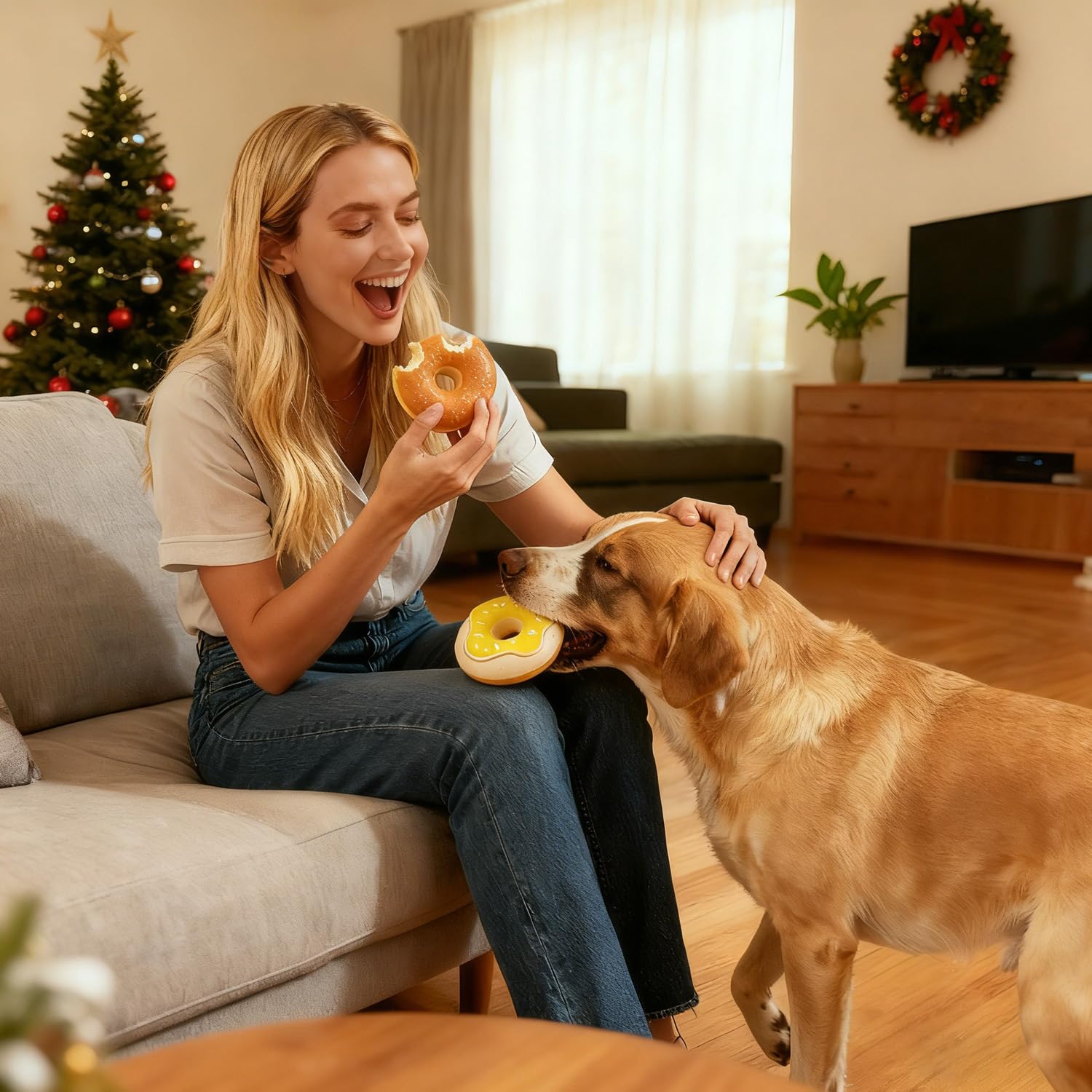 BluBrk donut toy squeaky sound boosts playtime excitement