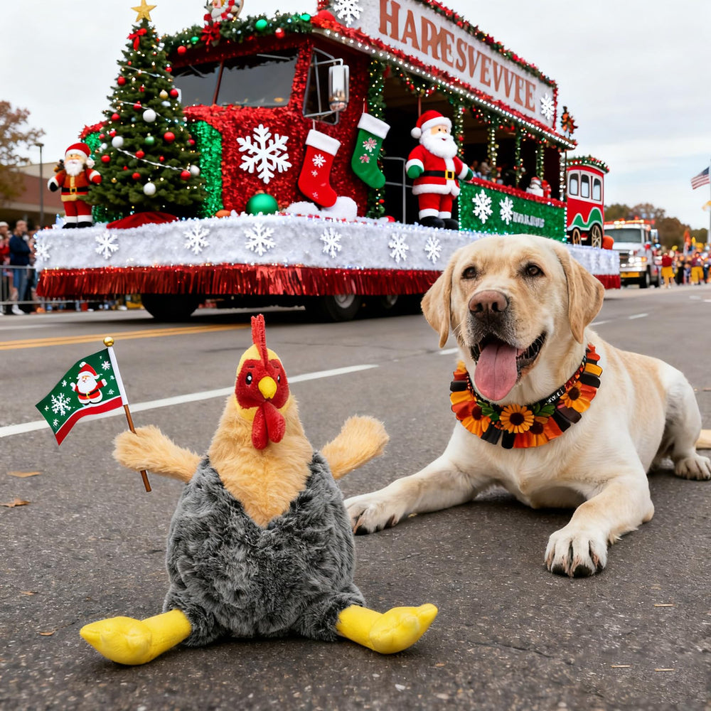 BluBrk giftable-dog-toy-plush-chicken makes a cute present for dog lovers