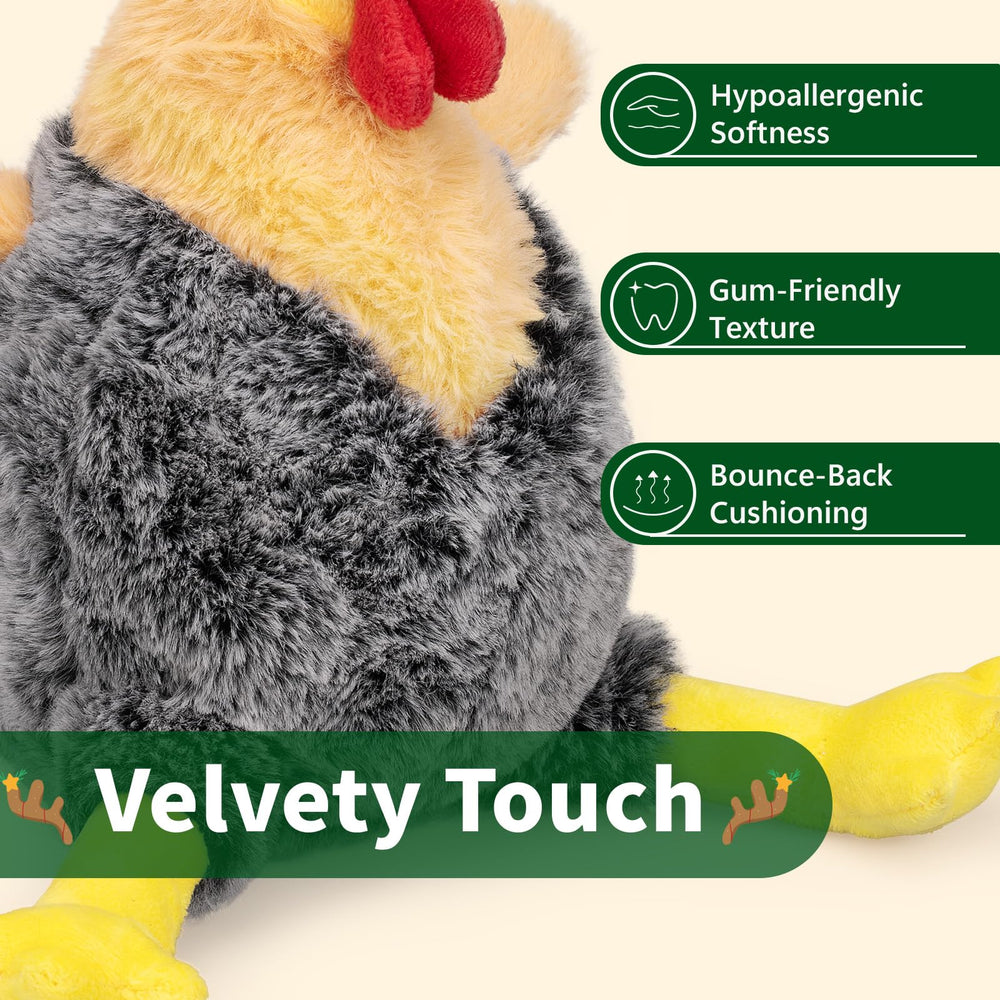 BluBrk plush-chicken-toy-soft-texture offers gentle chewing for puppies and gentle chewers