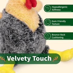 BluBrk plush-chicken-toy-soft-texture offers gentle chewing for puppies and gentle chewers
