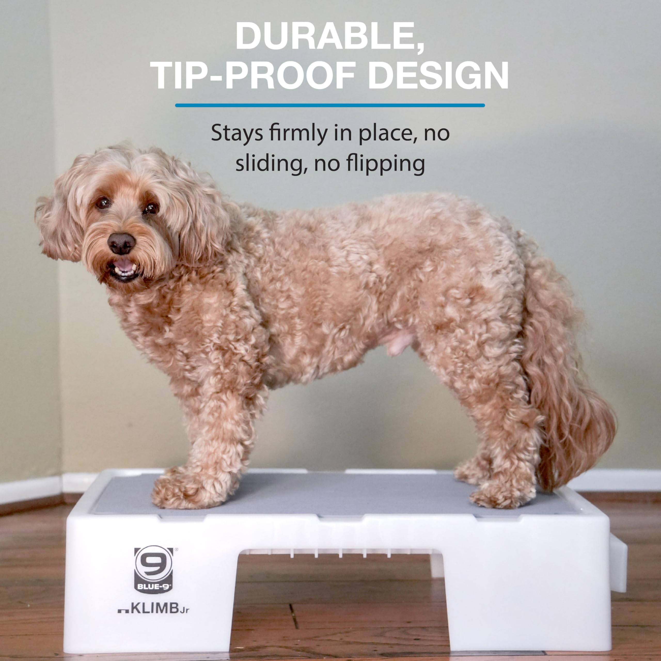 Blue-9 KLIMB Jr. washable and waterproof base for easy cleanup.