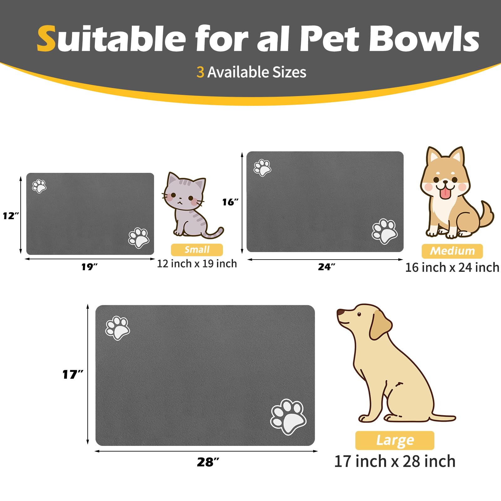 BLUE AYE absorbent mat dries quickly after spills for easy cleanup.