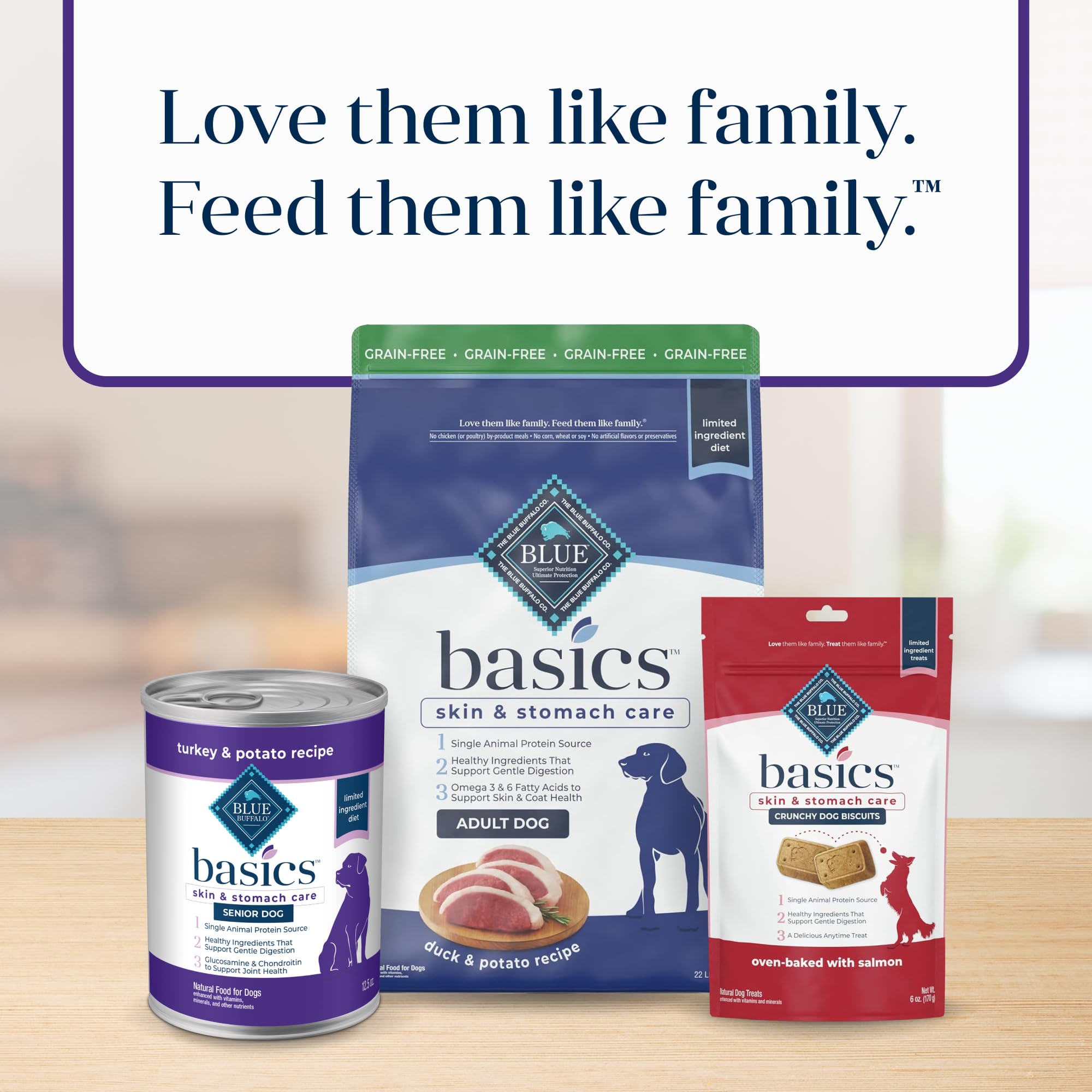 Blue Buffalo Basics turkey-first-ingredient shot highlights primary protein source