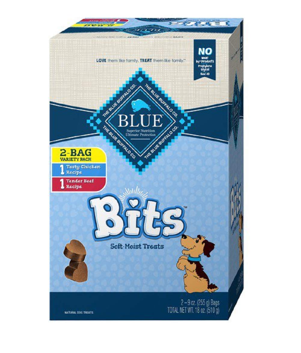 Blue Buffalo Blue Bits soft-moist treats variety-pack bags for training rewards