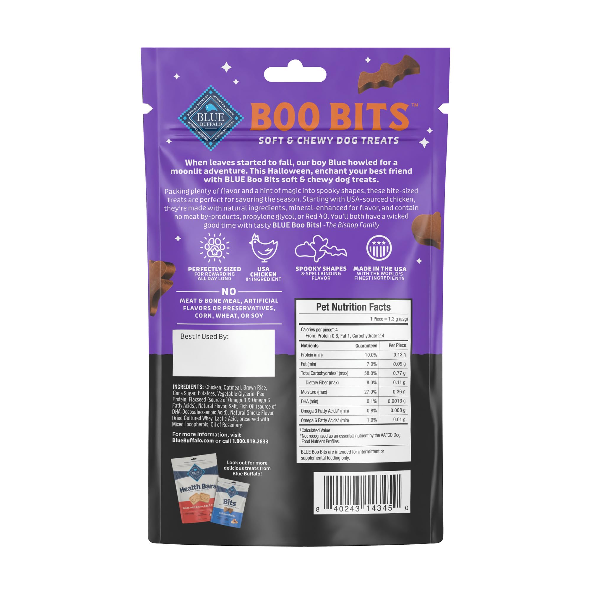 Blue Buffalo Boo Bits soft chewy texture ideal for easy chewing and rewards