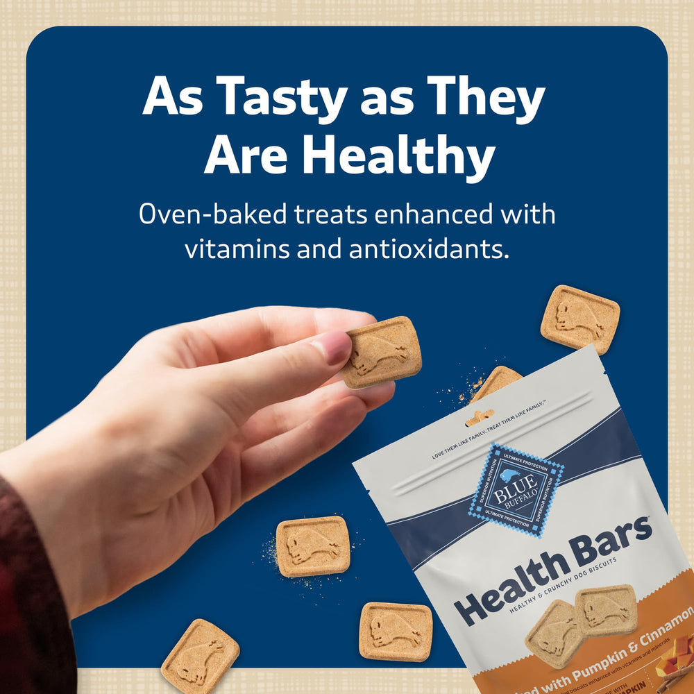 Blue Buffalo Health Bars 16-oz bag ready for sharing with a furry family