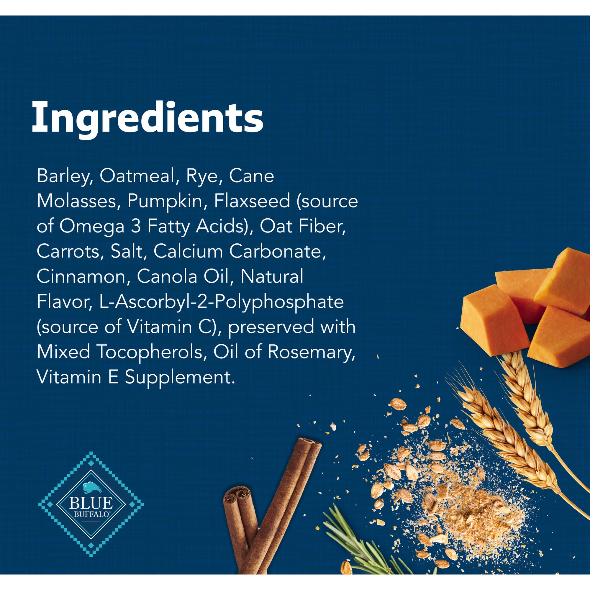 Blue Buffalo Health Bars fresh baked aroma reminiscent of pumpkin pie