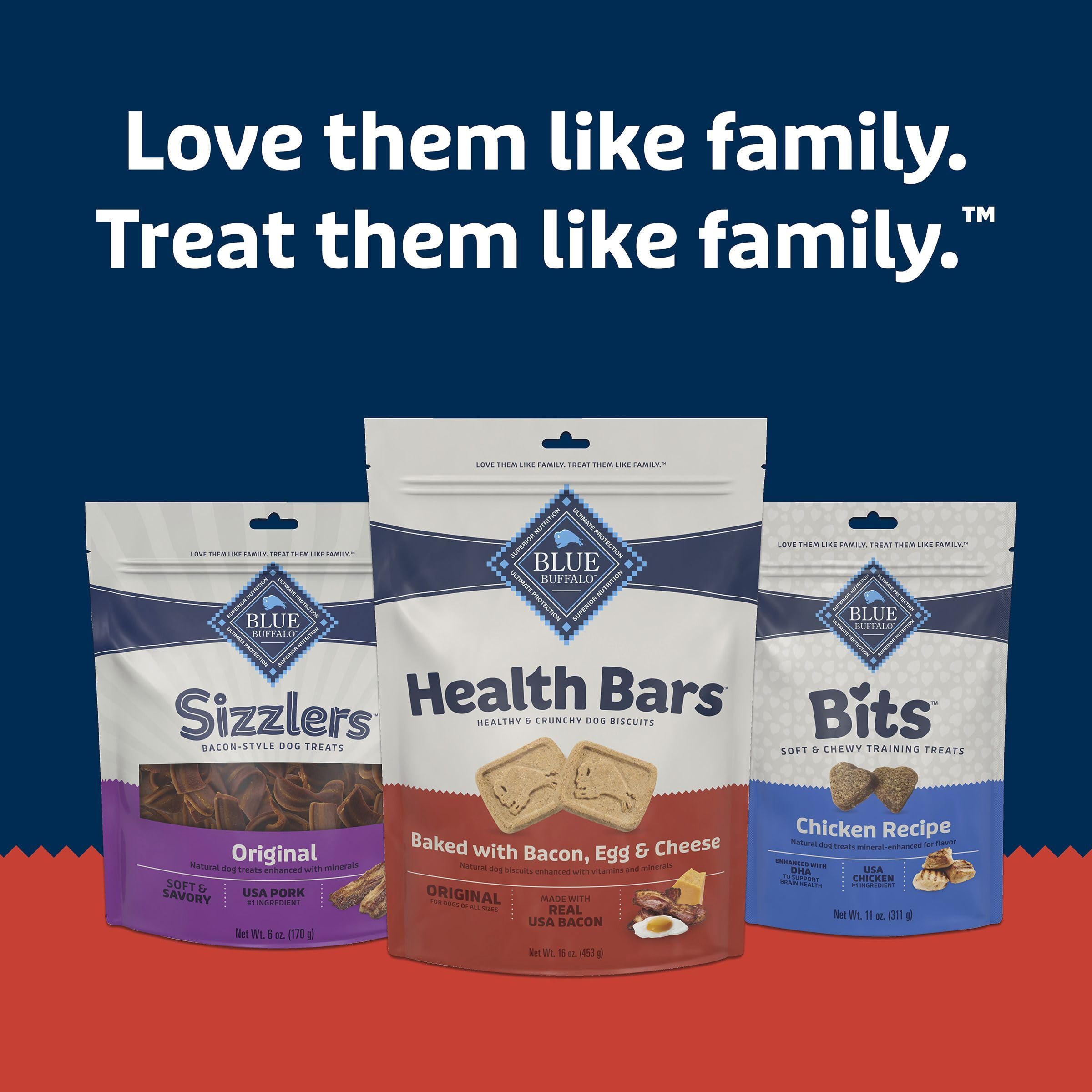 Blue Buffalo Health Bars ingredients label closeup without artificial preservatives