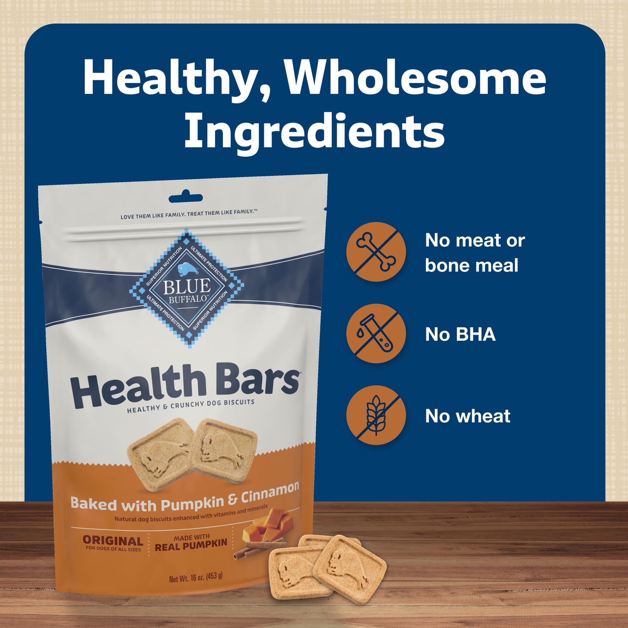 Blue Buffalo Health Bars without artificial preservatives or colors