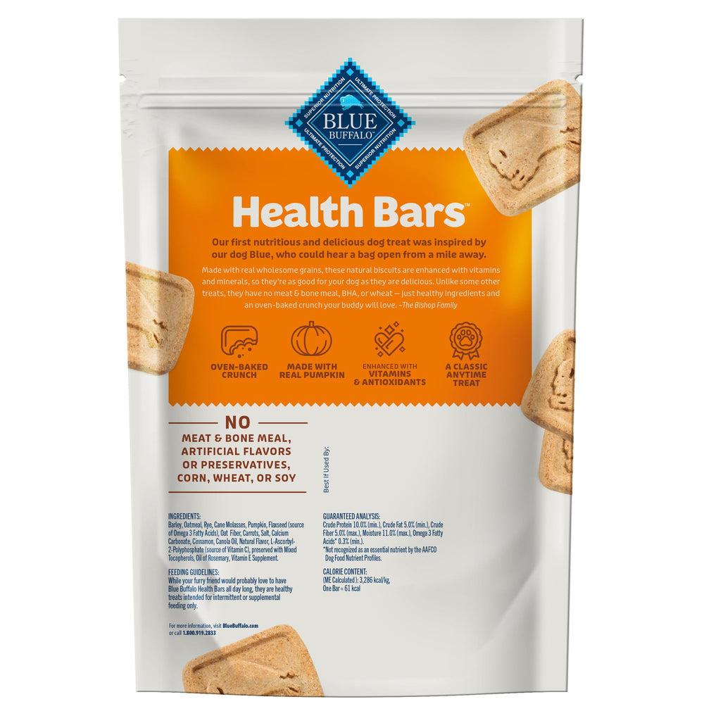 Blue Buffalo Health Bars display omega-3 and antioxidants support in formula