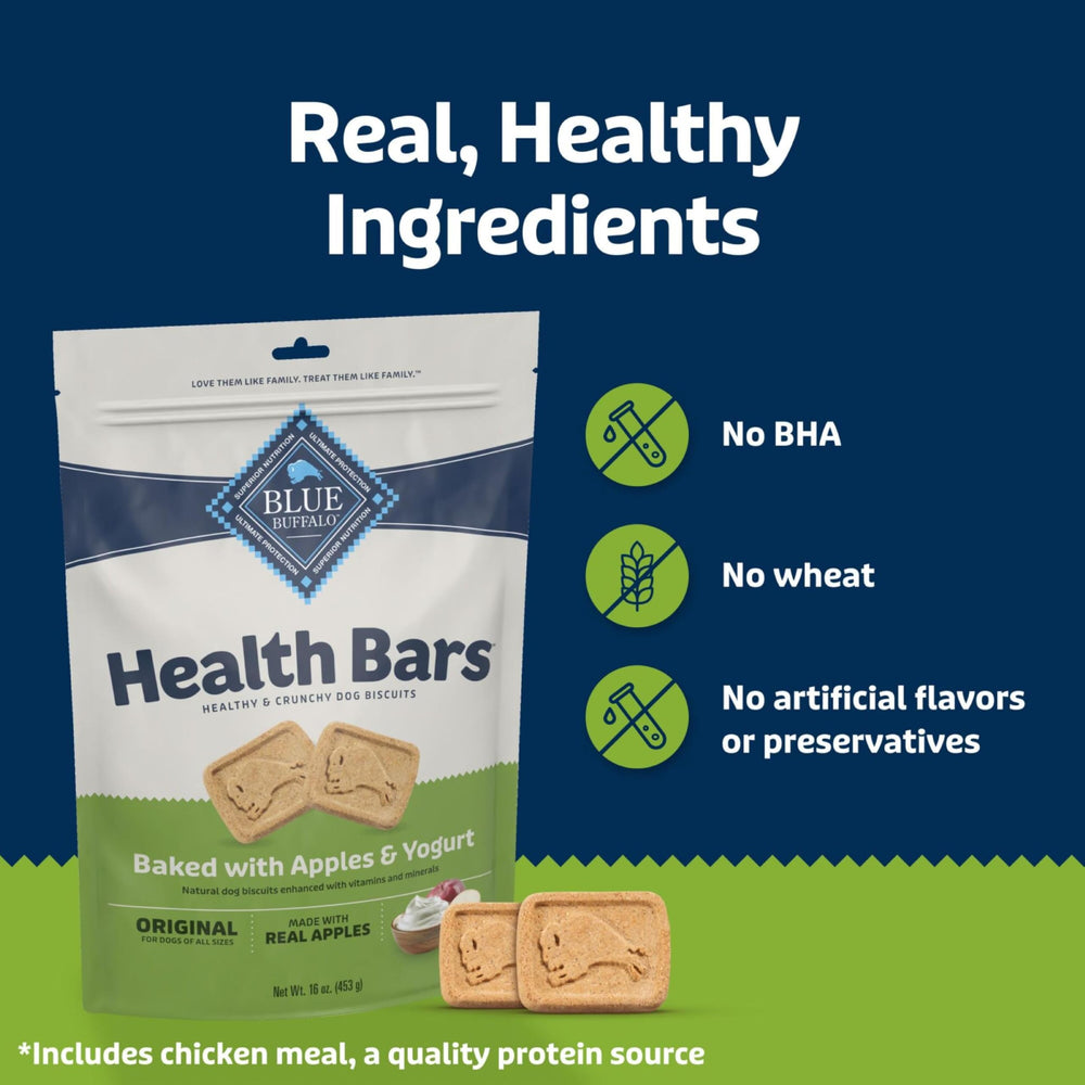 Blue Buffalo Health Bars oven-baked crunch delivers satisfying texture