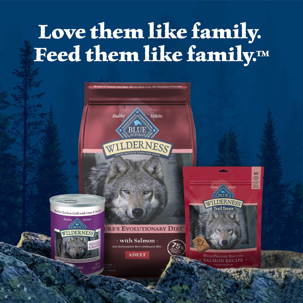 Blue Buffalo Wilderness Adult Dogs enjoy a balanced, protein-rich daily feeding routine.