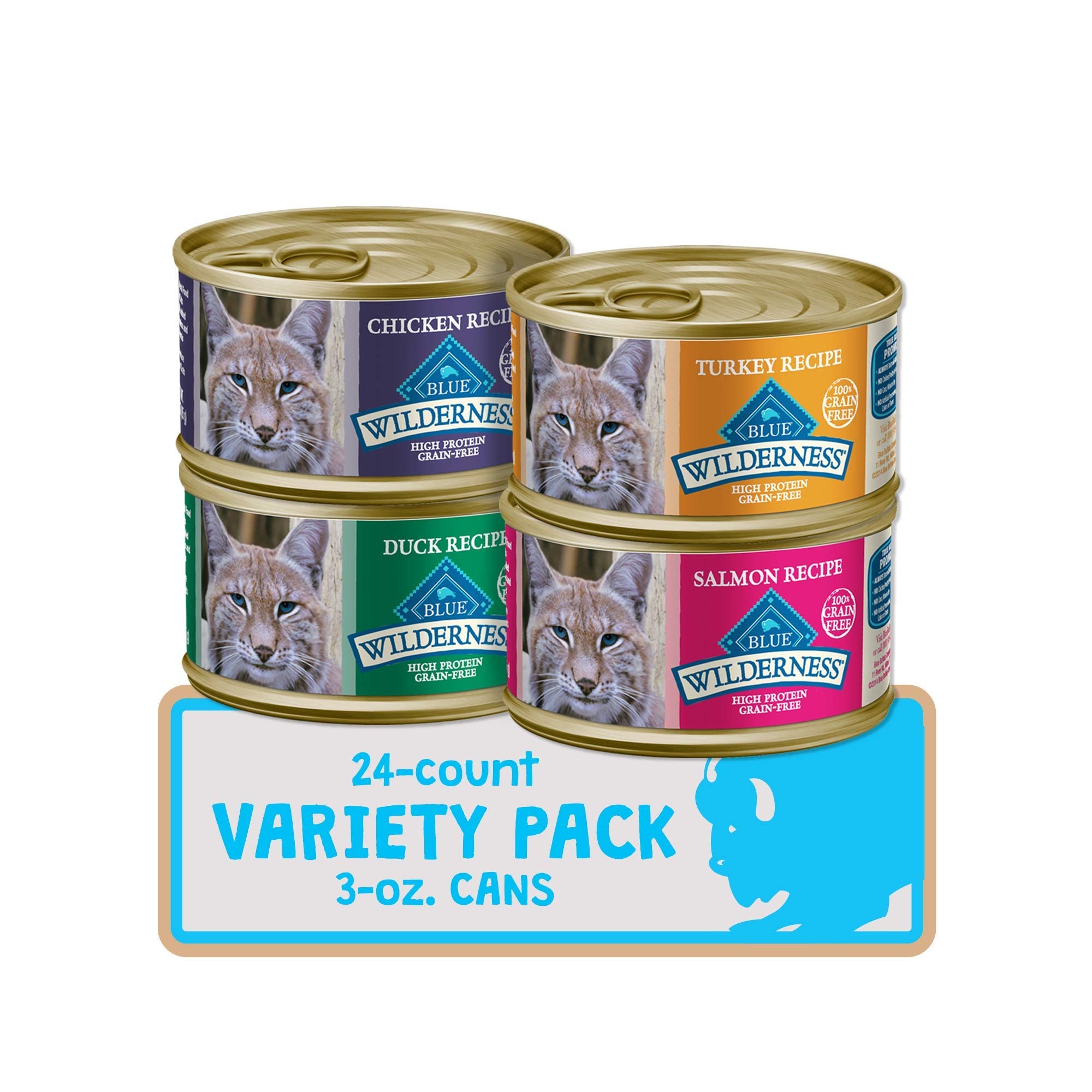 Blue Buffalo Wilderness chicken pate can; protein-rich meal for an active adult cat