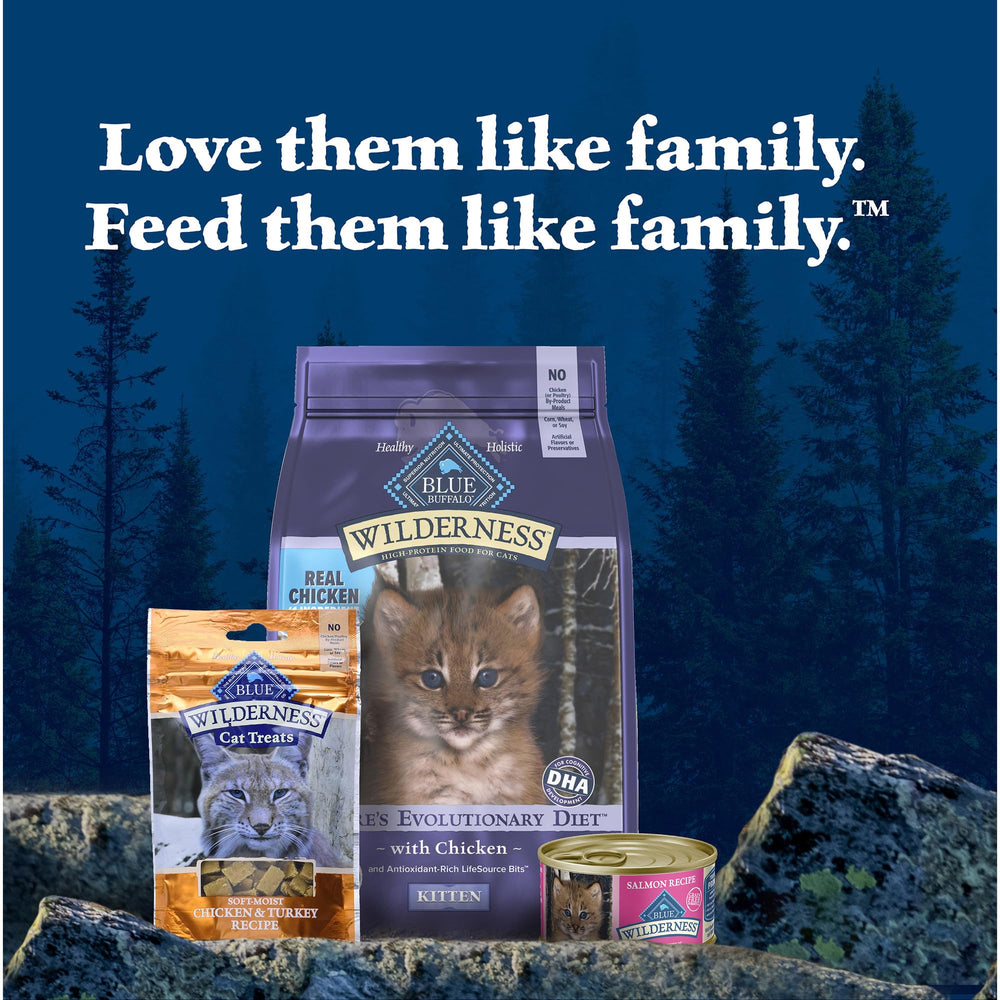 Blue Buffalo Wilderness Kitten 24-Can Pack offers convenient daily servings.