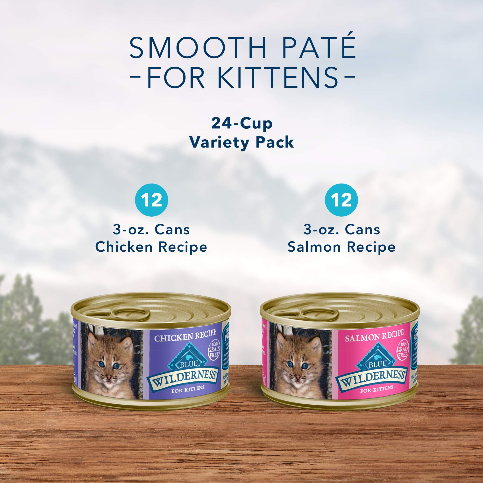 Blue Buffalo Wilderness kitten pate salmon can supports healthy coat and energy
