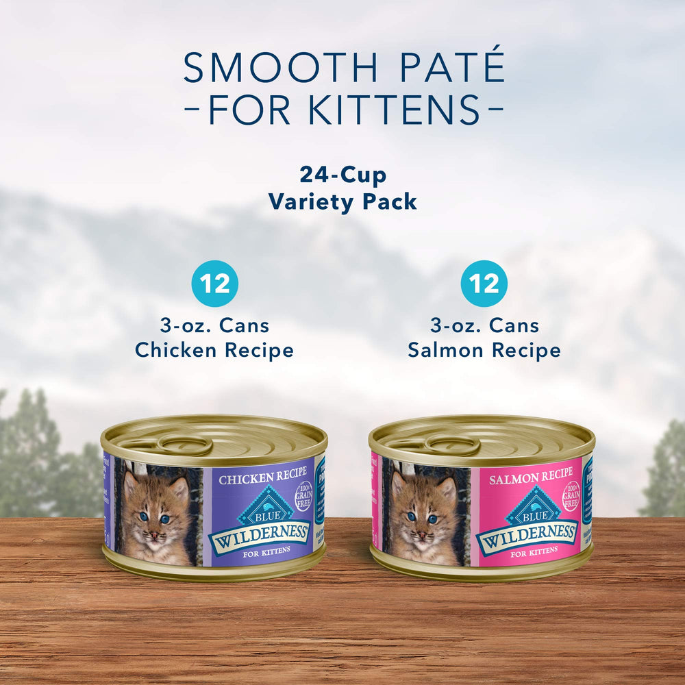 Blue Buffalo Wilderness kitten pate salmon can supports healthy coat and energy