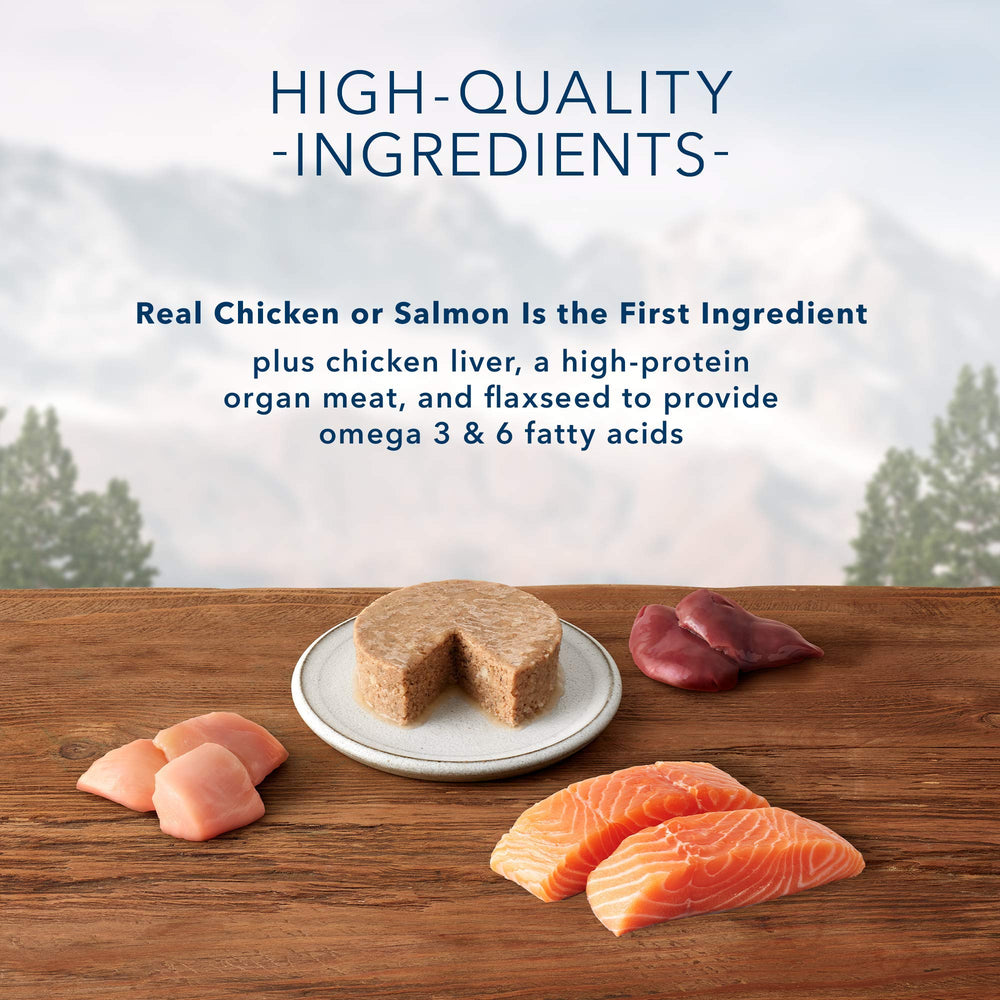 Blue Buffalo Wilderness kitten pate texture closeup highlights smooth, digestible pate for young kittens