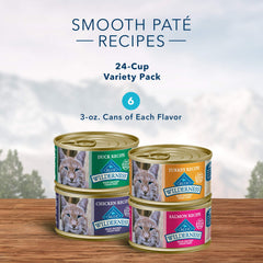 Blue Buffalo Wilderness salmon pate can; omega-3 rich for coat health