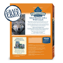 Blue Buffalo Wilderness Trail Treats close-up shows crunchy turkey biscuits ideal for training rewards