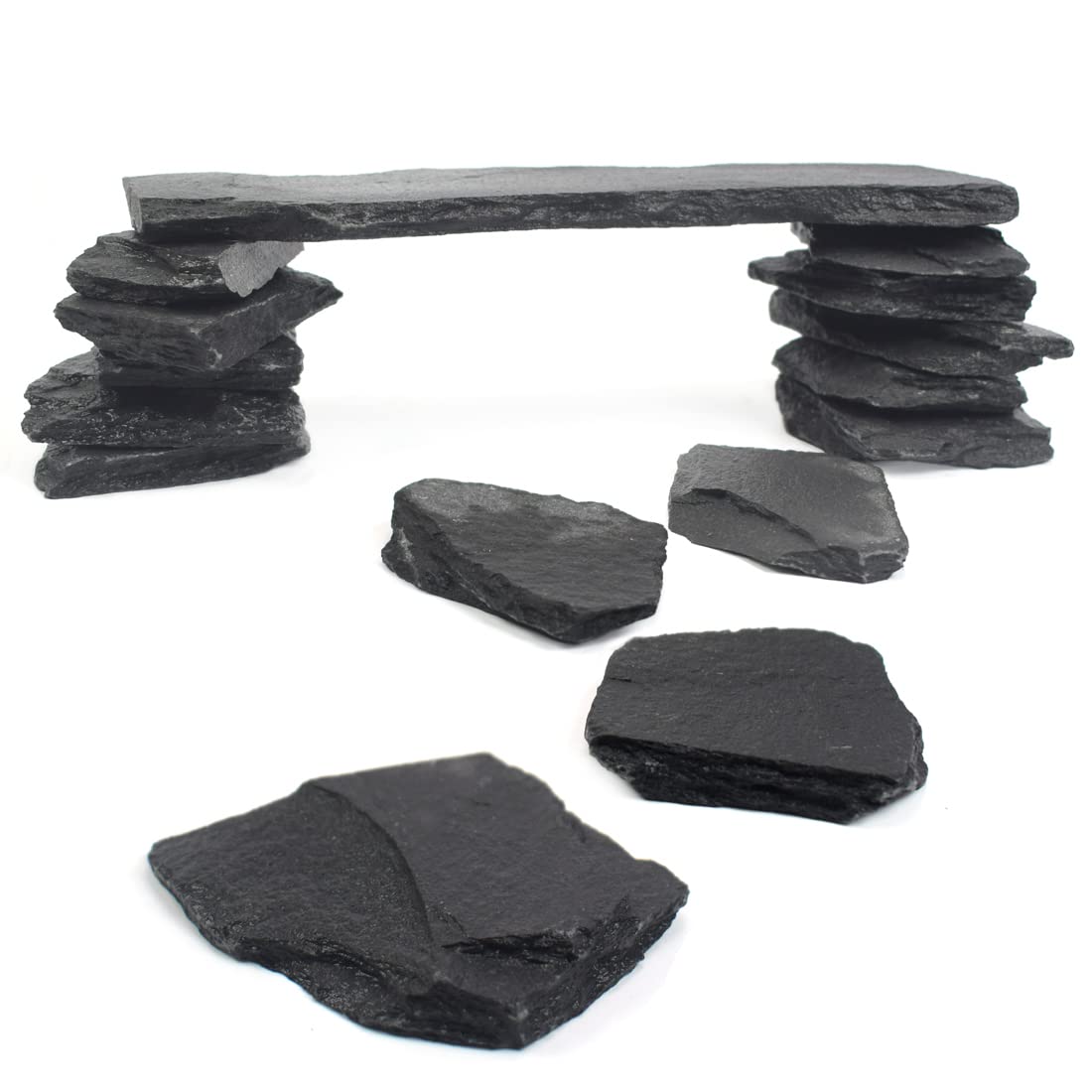 BLUE HANDCART natural slate 8-inch piece shown for dramatic aquascapes and natural features.