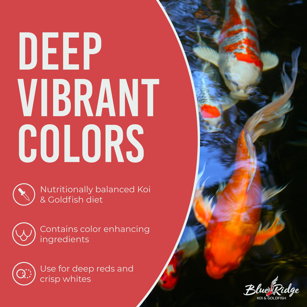 Blue Ridge Koi Food 5lb spring-fall use for cool-water feeding