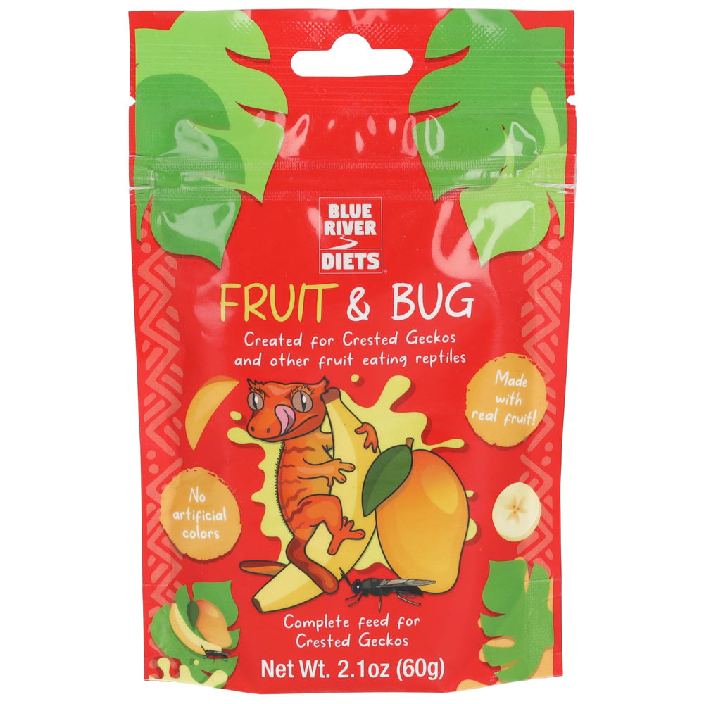 Blue River Diets Crested Gecko Diet fruit bites image showing real fruit for energy.