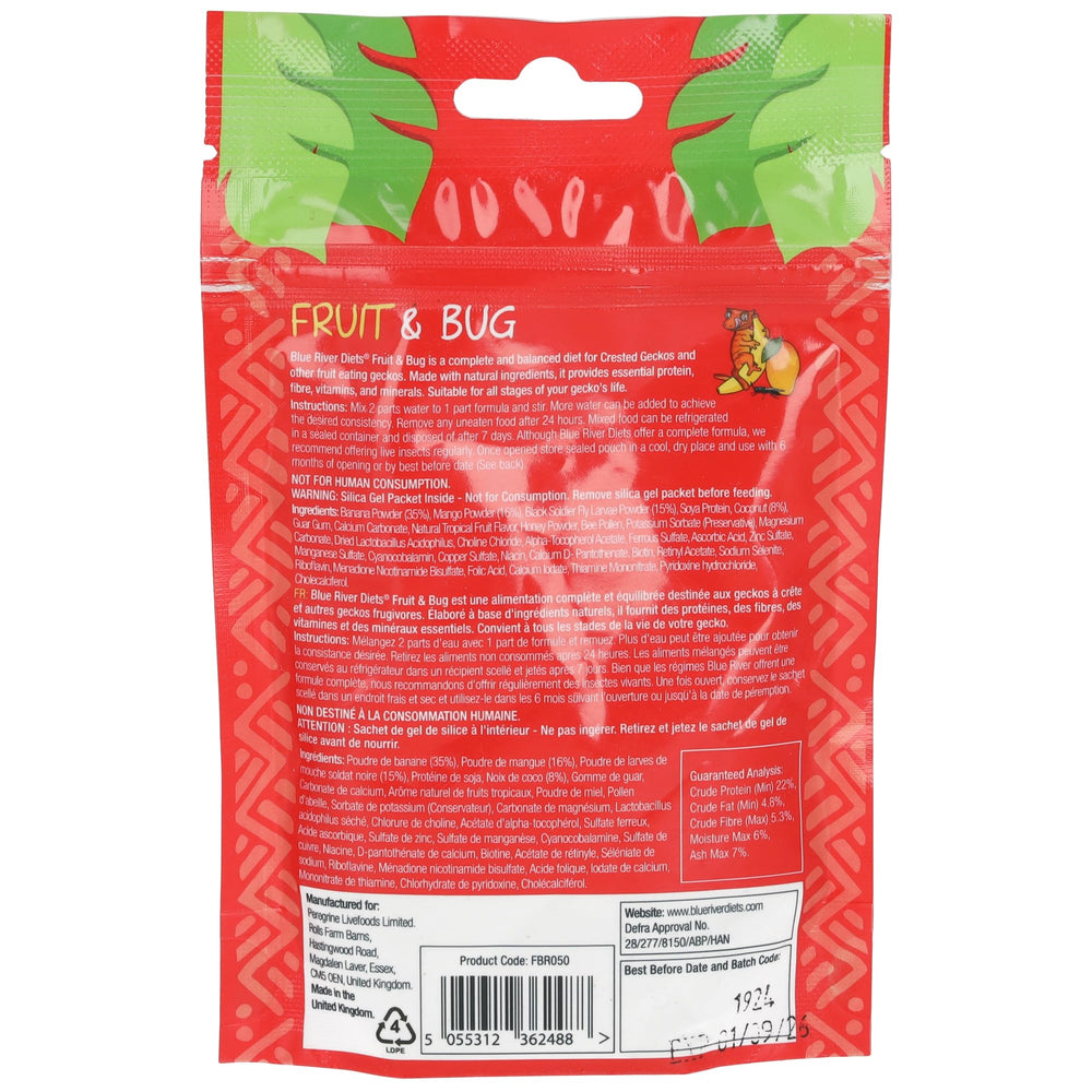 Blue River Diets Crested Gecko Diet packaging 2.1oz image ready for feeding.