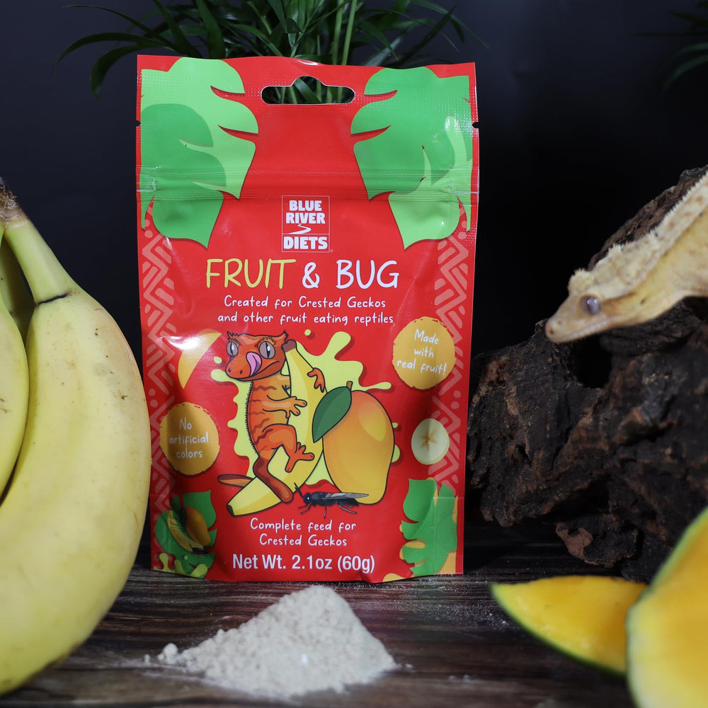 Blue River Diets Crested Gecko Diet variety flavors image to please picky geckos.