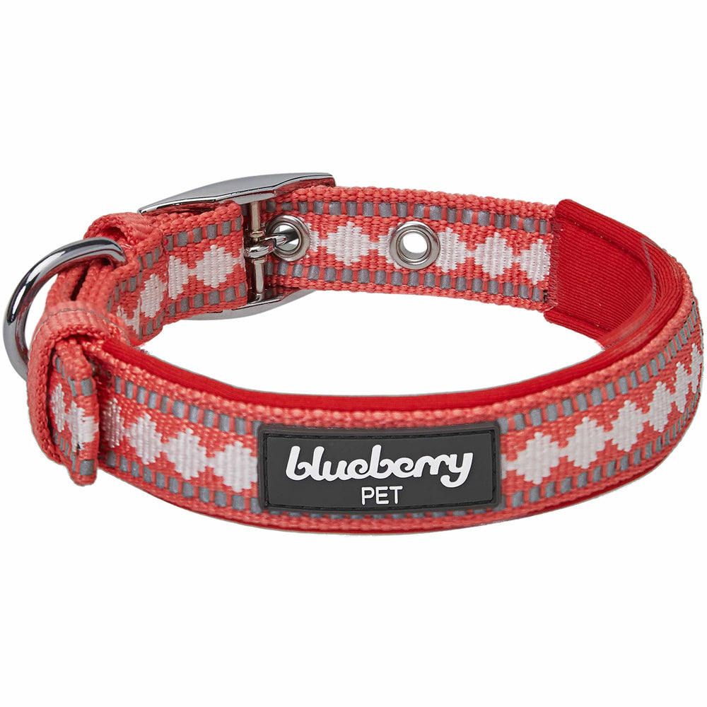 Blueberry Pet large-breed friendly collar in coral with adjustable neck