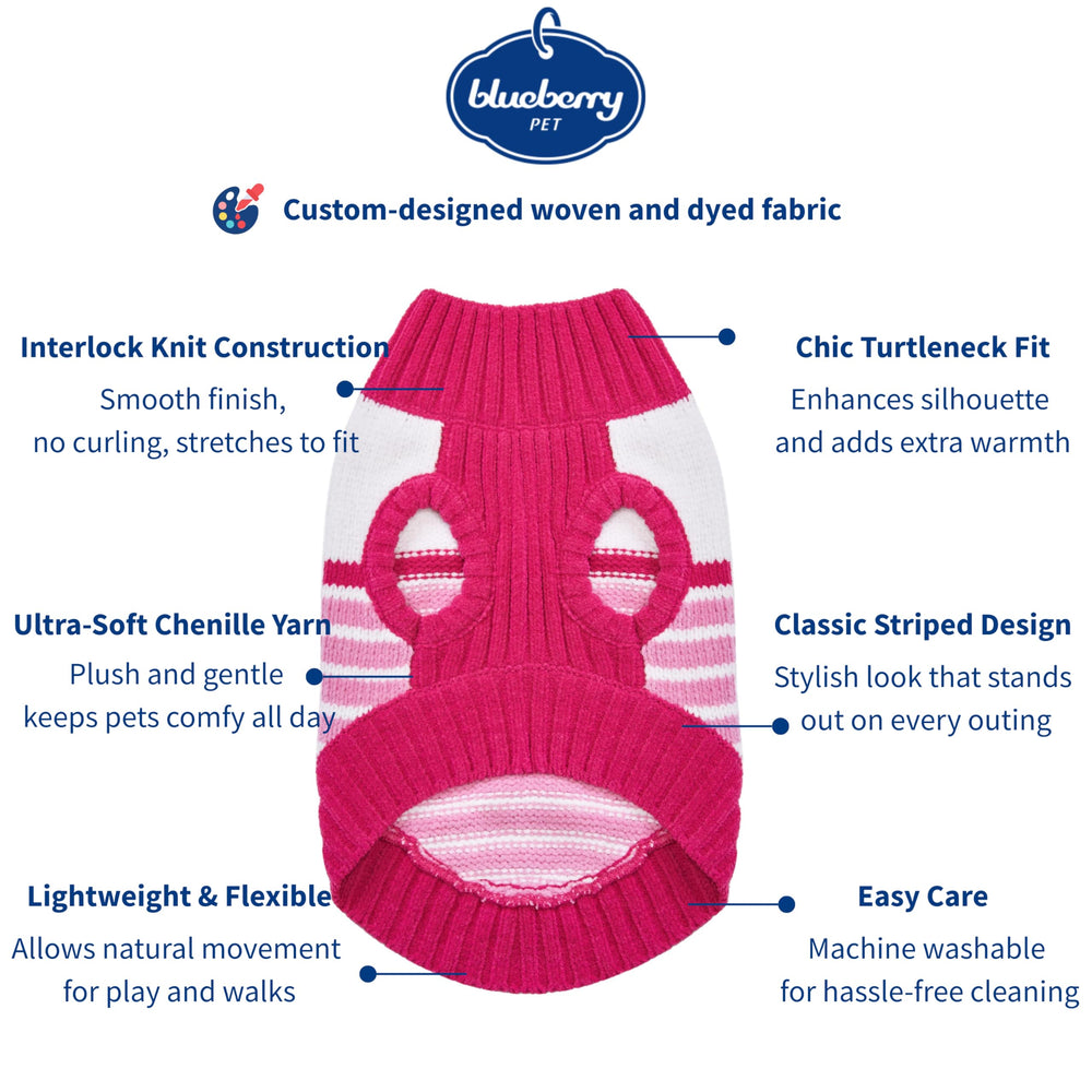 Blueberry Pet detalle de lazo rosa en suéter chenille