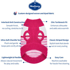 Blueberry Pet detalle de lazo rosa en suéter chenille