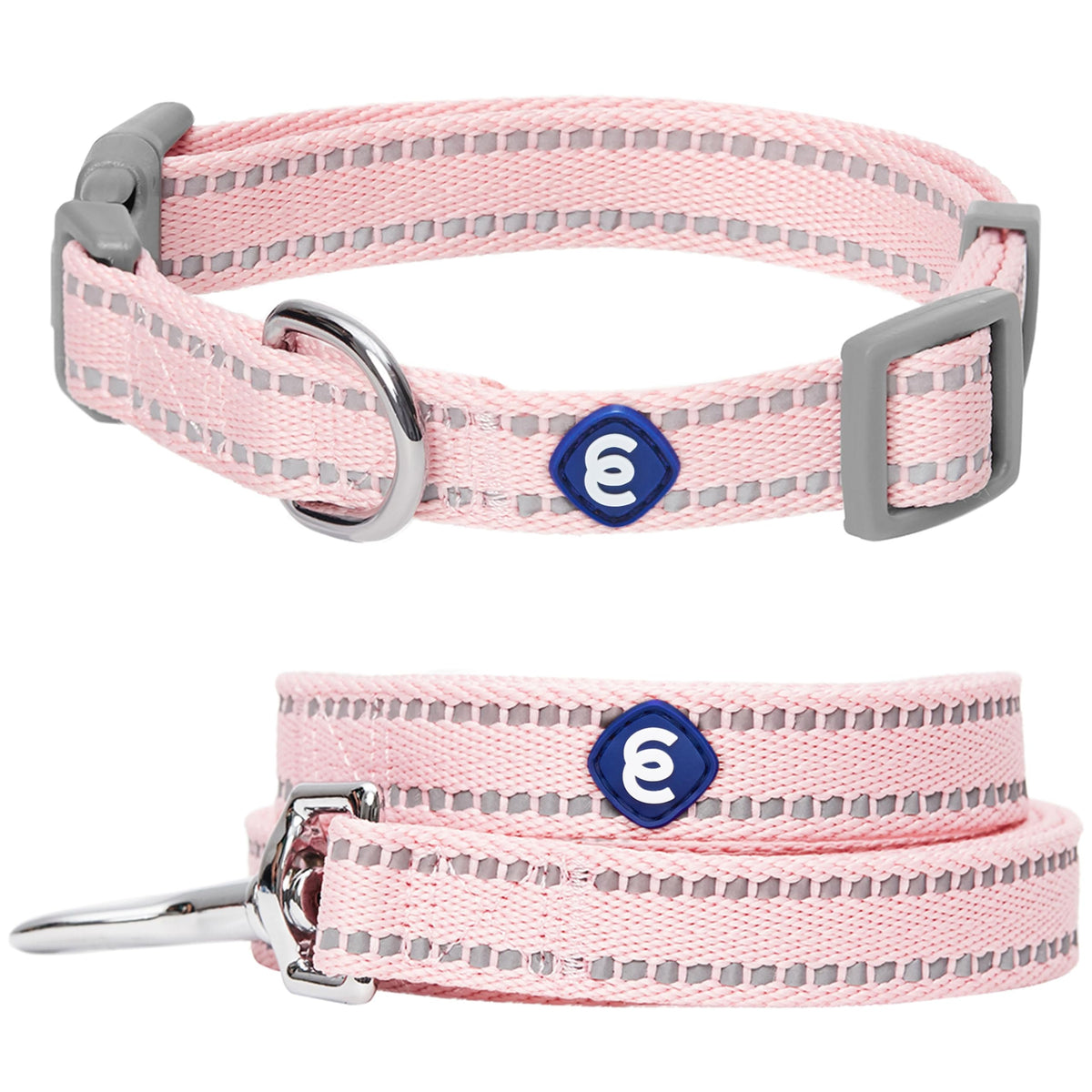 Blueberry Pet Essentials reflective collar small pink on dog for nighttime visibility