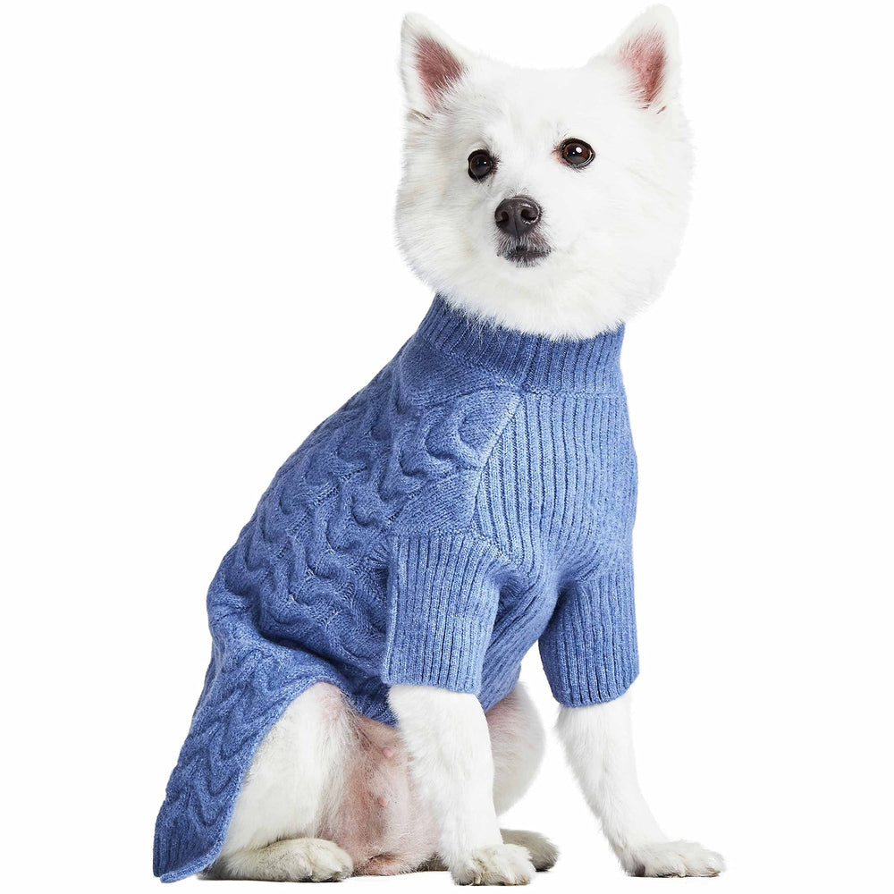 Blueberry Pet Knit Pullover size chart helps you measure accurately.