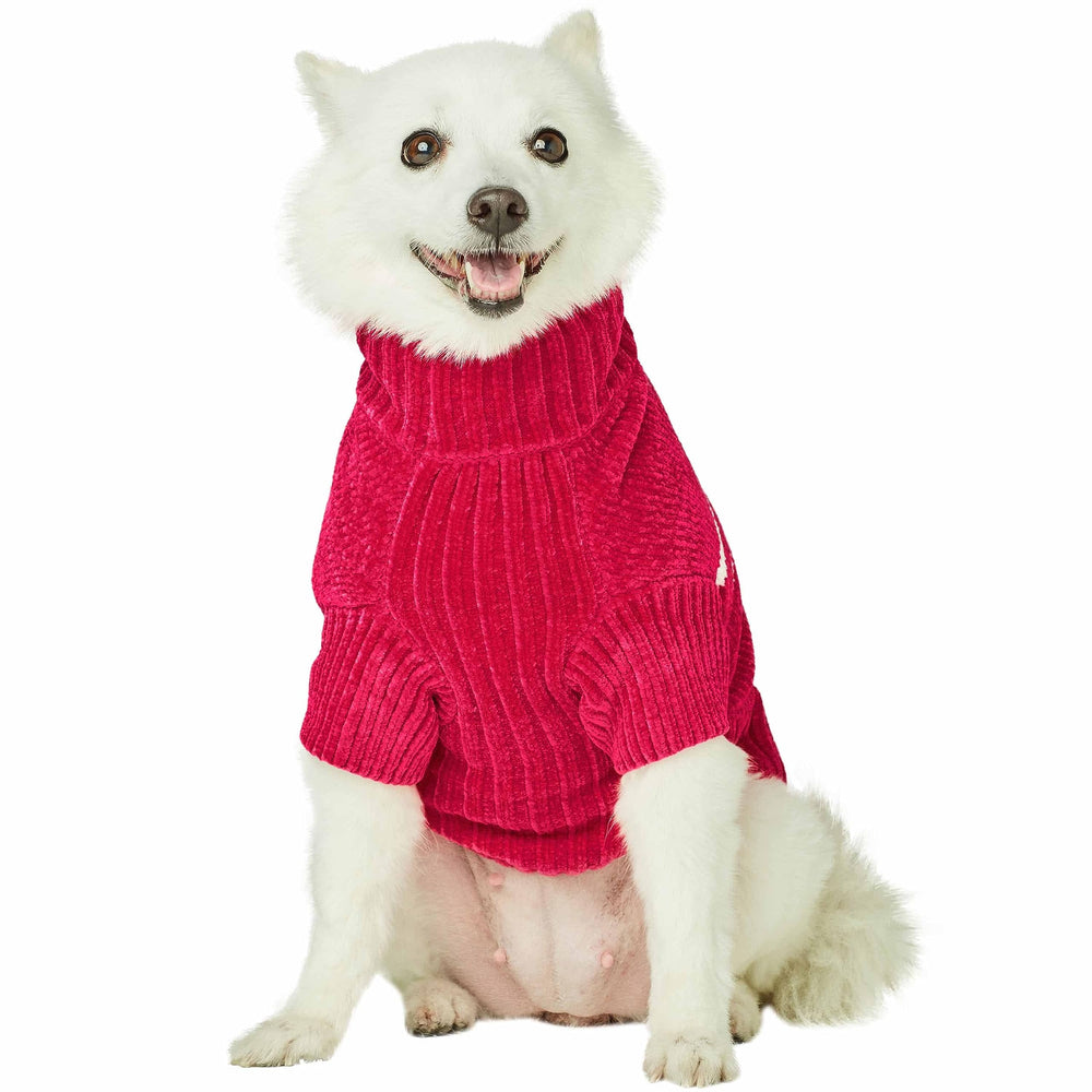 Blueberry Pet suéter chenille rosa ajuste cómodo para movilidad