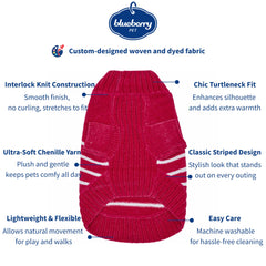 Blueberry Pet suéter chenille rosa cuello tortuga para uso diario cómodo