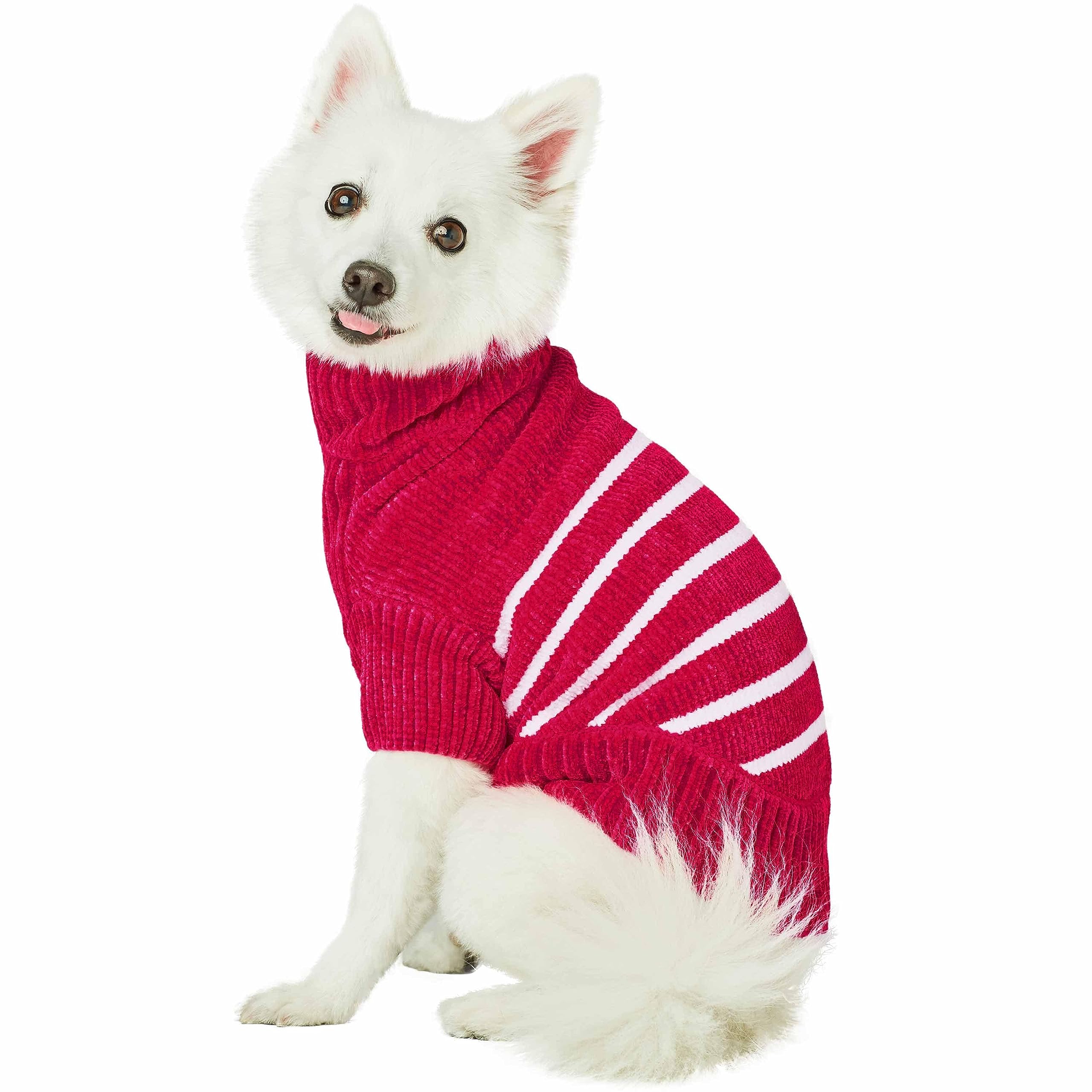 Blueberry Pet suéter chenille rosa estructura premiada para mejor ajuste
